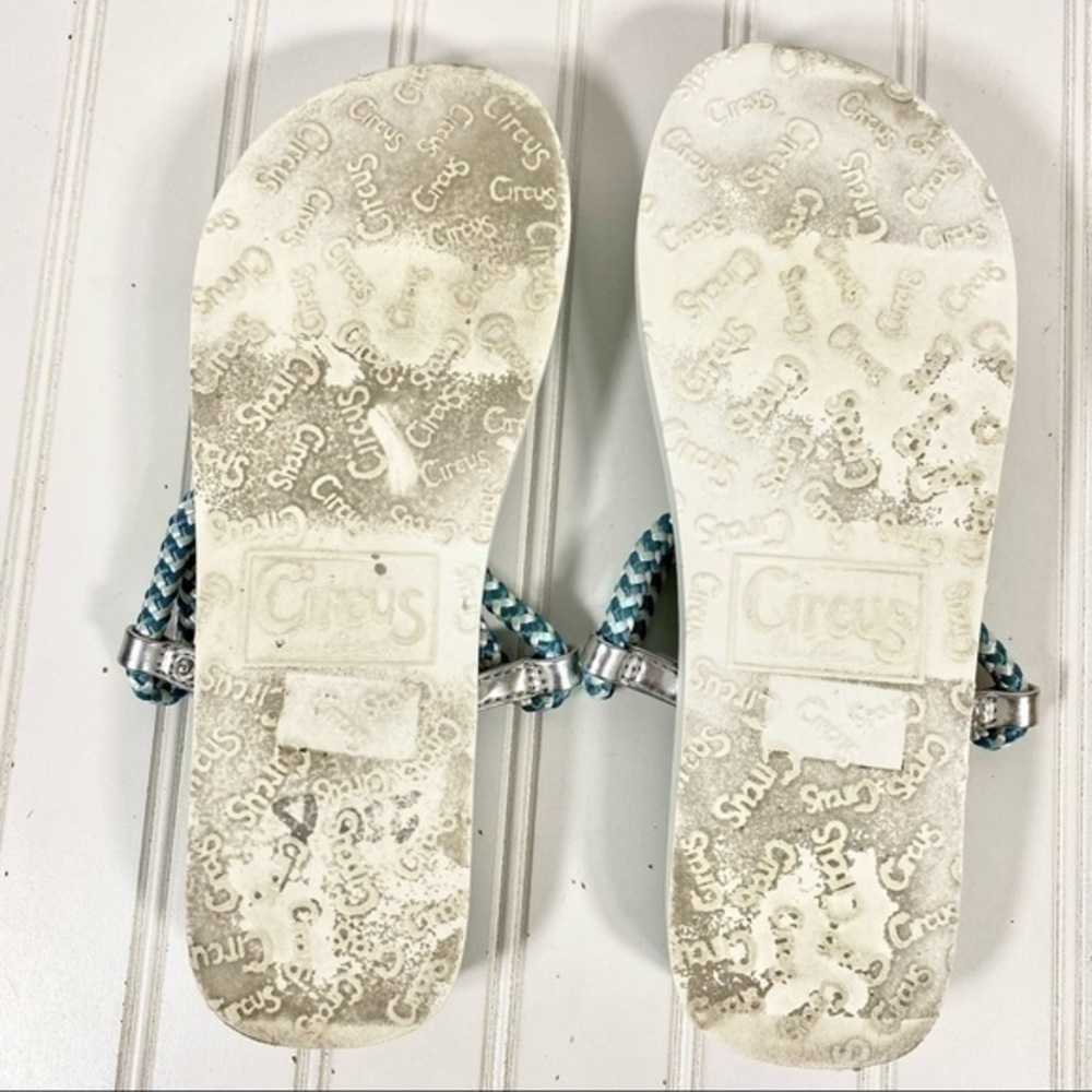 CIRCUS Sam Edelman‎ Mott Flip Flops Size 9M Sandals Green Silver - Picture 7 of 8